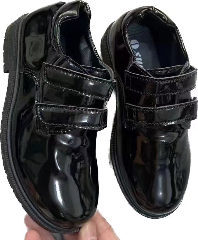Stockpapa Fashion Kid أحذية جلدية سوداء مخزون الملابس
